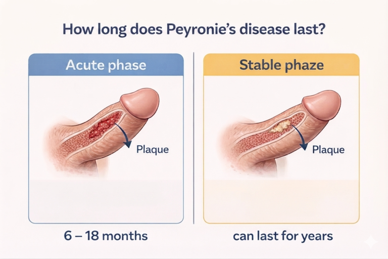 How long does Peyronie’s disease last – acute and stable phases